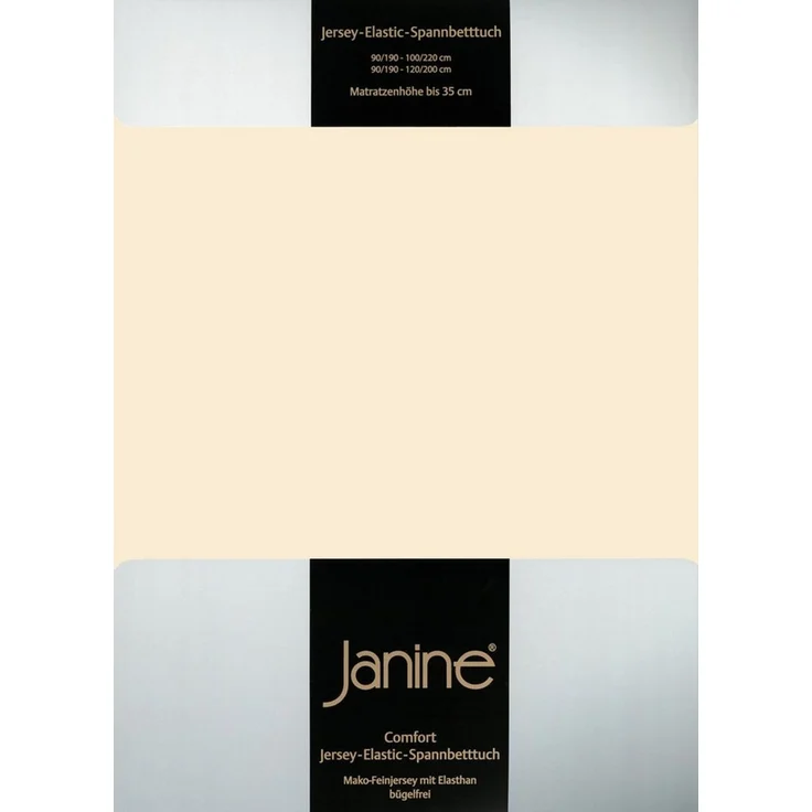 Janine Spannbettlaken Elastic-Jersey Baumwolle / Comfort Elastic 5002, leinen 27, 150 x 200 cm – Bild 4