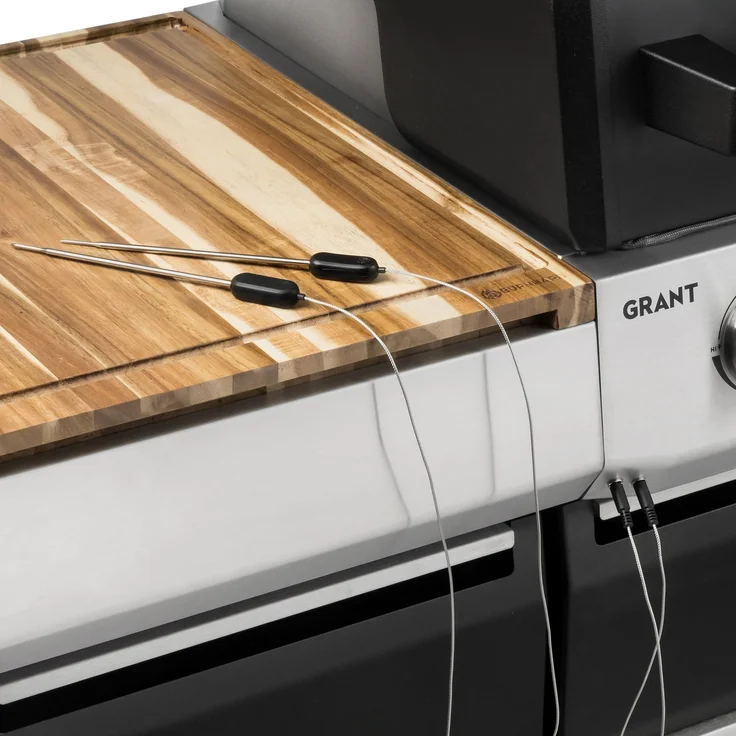 BURNHARD® Einstich-Temperatursonden 2-tlg, präzise Kerntemperaturmessung, LED-Display-Anzeige, ideal für Fleisch & Fisch, speziell für GRANT - Schwarz - #946201 – Bild 3