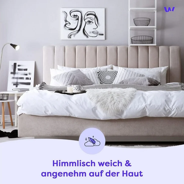 Wolkenfeld Kissenbezug Renforcé Kissenbezug Baumwolle - Natürlich weiches Schlafgefühl, (1 Stück), Größe 80x80, 40x80 und 70x90 cm, versteckter Reißverschluss – Bild 1