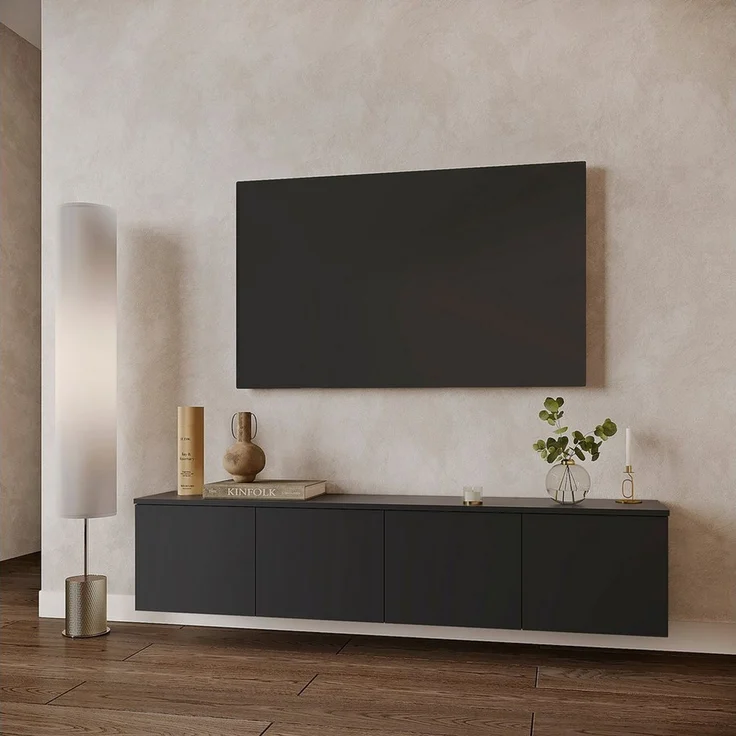 KOMTO Wandregaltisch KOMTO TV Lowboard Hängend – TV Unterschrank, Sideboard für Wohnzimmer – Bild 2