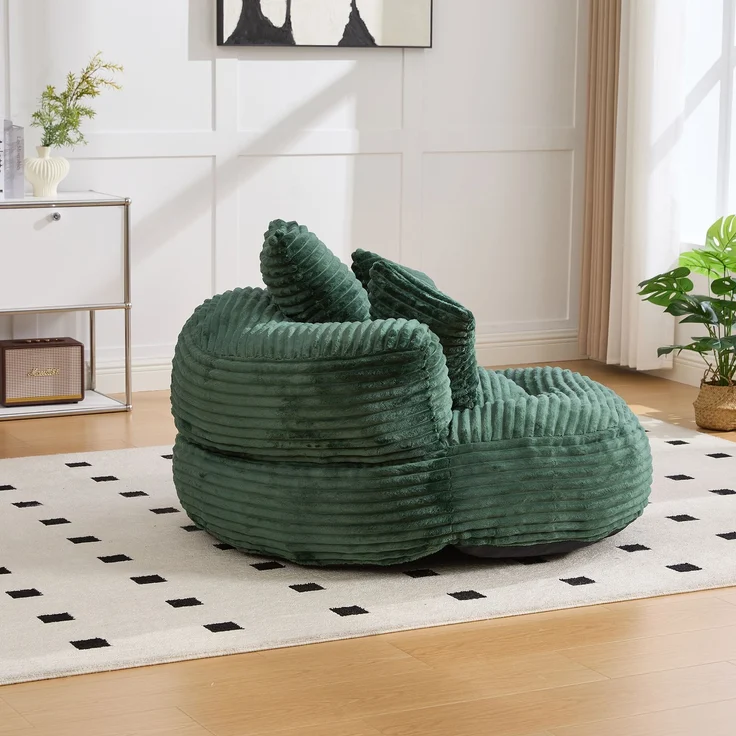 ZUBALIYA Sofa 108x52 cm, mit Cordbezug, mit breiten Armlehnen, mit Schaumstoffpolsterung, für Wohnzimmer und Apartments, Grün – Bild 11