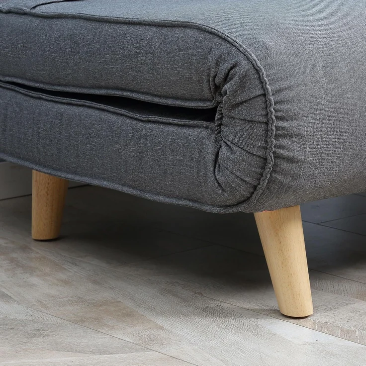 HOMCOM Relaxsessel mit Bettfunktion, verstellbare Rückenlehne, Leinenimitat, Tannenholz, Grau, 94 x 78 x 80 cm – Bild 9
