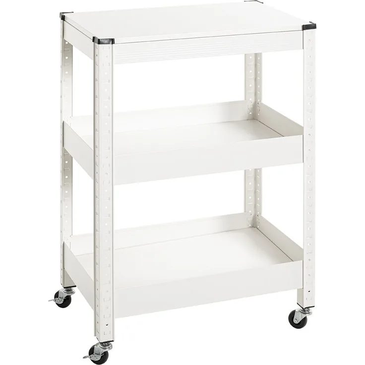 Servierwagen >55318< in weiß, Metall - 50x75x32cm (BxHxT)