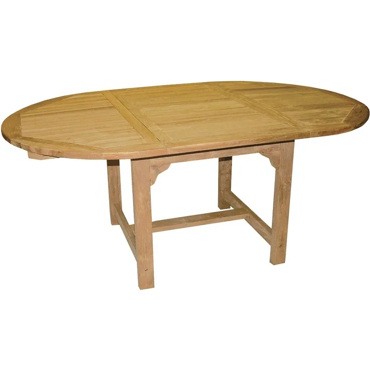 Premium Teak Ausziehtisch oval Tisch Gartentisch Teakmöbel ausziehbar 180 cm