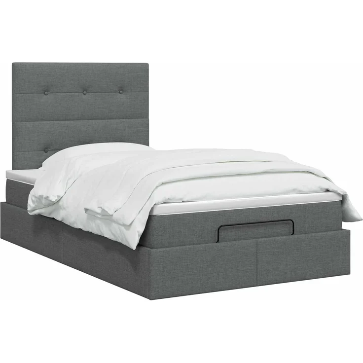 vidaXL Ottoman Bett mit Matratze Dunkelgrau 120 x 190 cm Stoff 3457474 – Bild 3