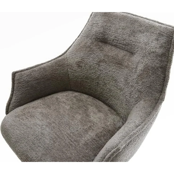 Barstuhl Alja-Flex Bouclé Soft Schlamm Kufengestell Edelstahl Silberfarben Taschenfederkern – Bild 5