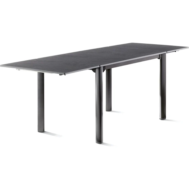 Sieger 3960-55 Exclusiv-Verlängerungstisch mit Vivodur® Dekorplatte, Aluminium Eisengrau 80 x 74 x 120/170/220 cm – Bild 1