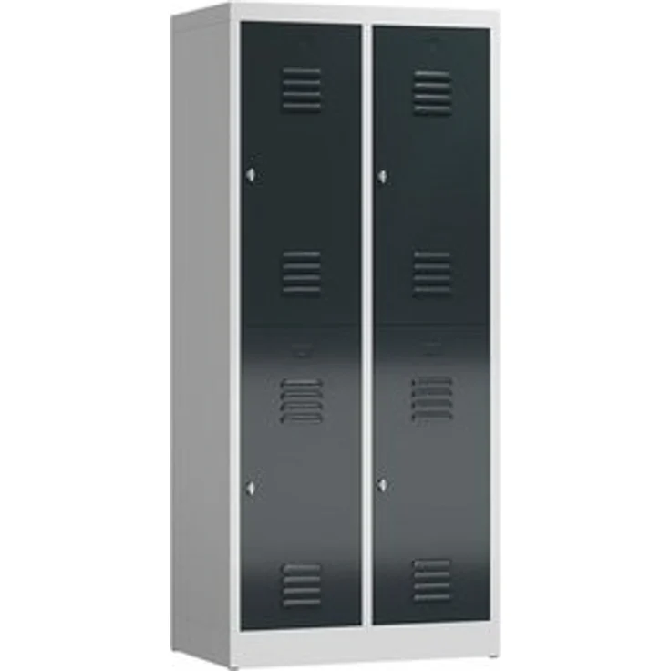 Steelboxx Spind ClassiX Garderobenschrank, 2 Abteile doppelstöckig, 1800 x 800 x 500 (1-St) Komplett verschweißt und montiert, keine Montage erforderlich – Bild 4
