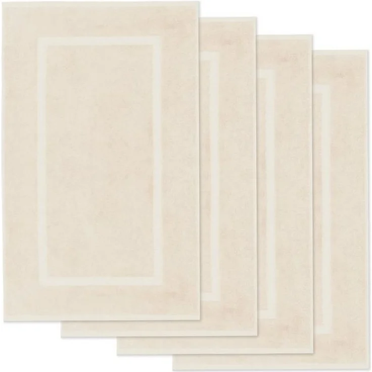 Lavea Badematte 4er Set Badeteppiche Elena Frottee 50x80 cm Badvorleger, 100% Baumwolle, 500 g/m² Frottier, weich & saugstark, pflegeleicht – Bild 4
