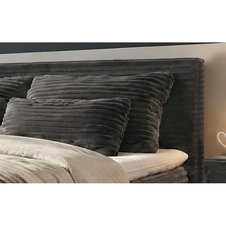 Jockenhöfer Gruppe Boxspringbett PAULINA inkl. Bonnell- oder Tonnentaschenfederkernmatratze H2-H4 (kuscheliger Breitcord), mit 6cm PUR- oder Kaltschaumtopper, 140x200 cm / 180x200cm – Bild 4