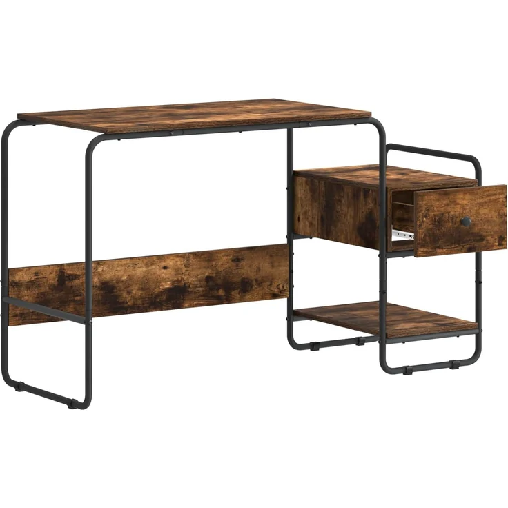 vidaXL Schreibtisch mit Stauraum Räuchereiche 131,5 x 50 x 75,5 cm 8008046 – Bild 3