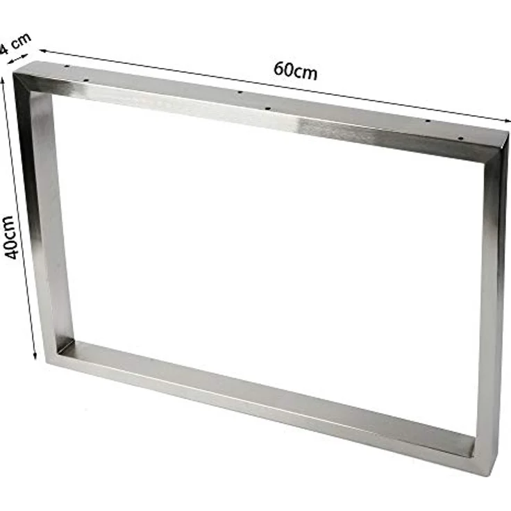 Montixx® 2X (1 Paar) Quadrat Couchtisch & Tischkufen Bank Tischuntergestell B 60cm x H 40cm Edelsthal – Bild 4