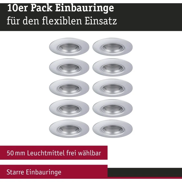 Paulmann 92119 Einbauleuchte rund 90mm 10er-Set Chrom starr – Bild 6