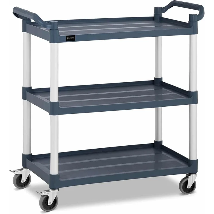 Royal Catering Servierwagen 3 Borde Teewagen Küchenwagen Gastro 4 Räder bis 150 kg Transportwagen, verschiedene Größen – Bild 1