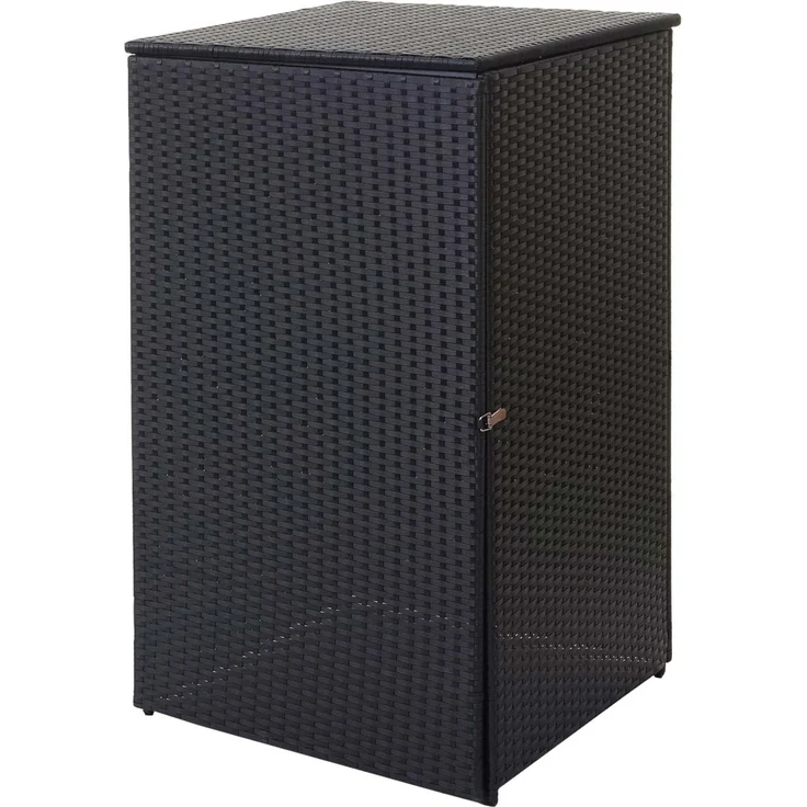 Mülltonnenverkleidung HWC-E25, Mülltonnenbox Mülltonnenabdeckung, Poly-Rattan 120l ~ schwarz – Bild 3