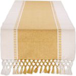 DII Dobby Stripe Woven Table Runner, Baumwolle, Honey Gold, 13x108