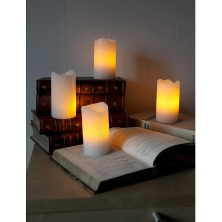 LED Kerzen -Advent mit Timer, Fernbedienung, 10cm, weiß, 4er-Set – Bild 5