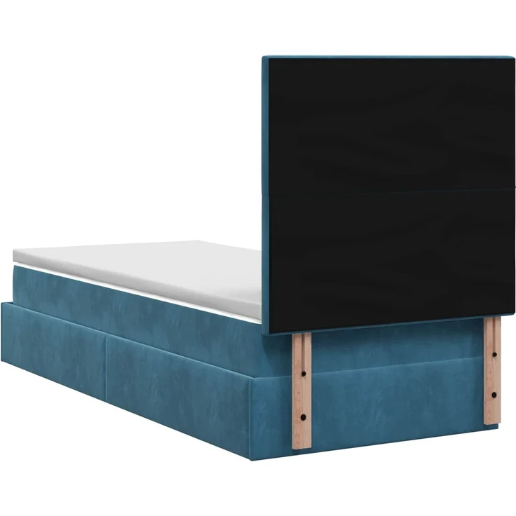 vidaXL Ottoman-Bett mit Matratze und LED Dunkelblau 90 x 200 cm Samt 3458353 – Bild 10