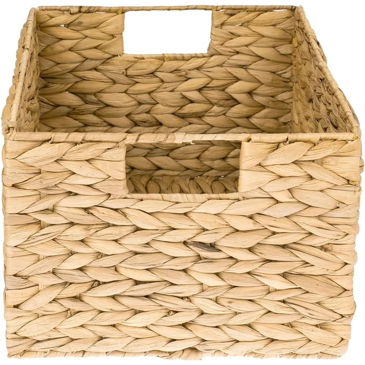 HMF Aufbewahrungskorb faltbarer Korb geflochten aus Wasserhyazinthe Seegras (4 St), handgefertigter Flechtkorb 36 x 28 x 20 cm – Bild 2