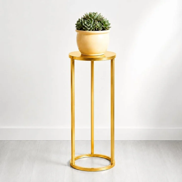 DanDiBo Blumenständer Metall Gold Rund 96510 S 50 cm Pflanzenständer Blumenhocker Beistelltisch Blumensäule Modern Pflanzenhocker – Bild 1