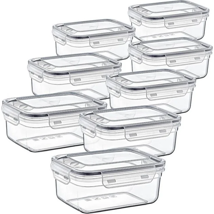 Centi Frischhaltedose Bremen 0,4 L Frischhaltedosen, Kunststoff, (8er-Set), mit Clipverschluss – Bild 2