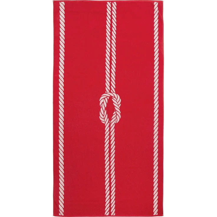 ZOLLNER Strandtuch XXL aus Baumwolle, 100x200 cm, rot-weiß – Bild 1