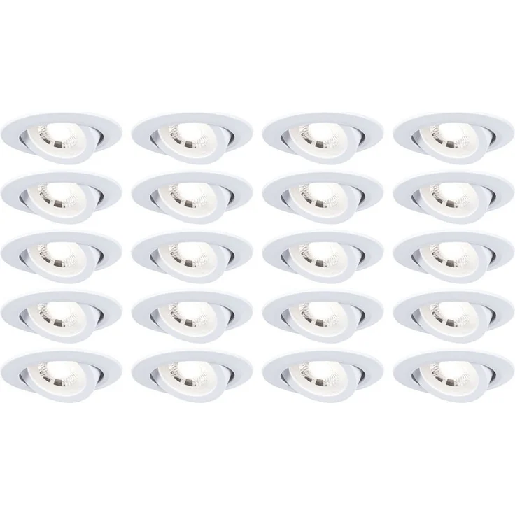 Paulmann 99997 LED Einbauleuchten 20er-Set schwenkbar 3000K Weiß – Bild 1