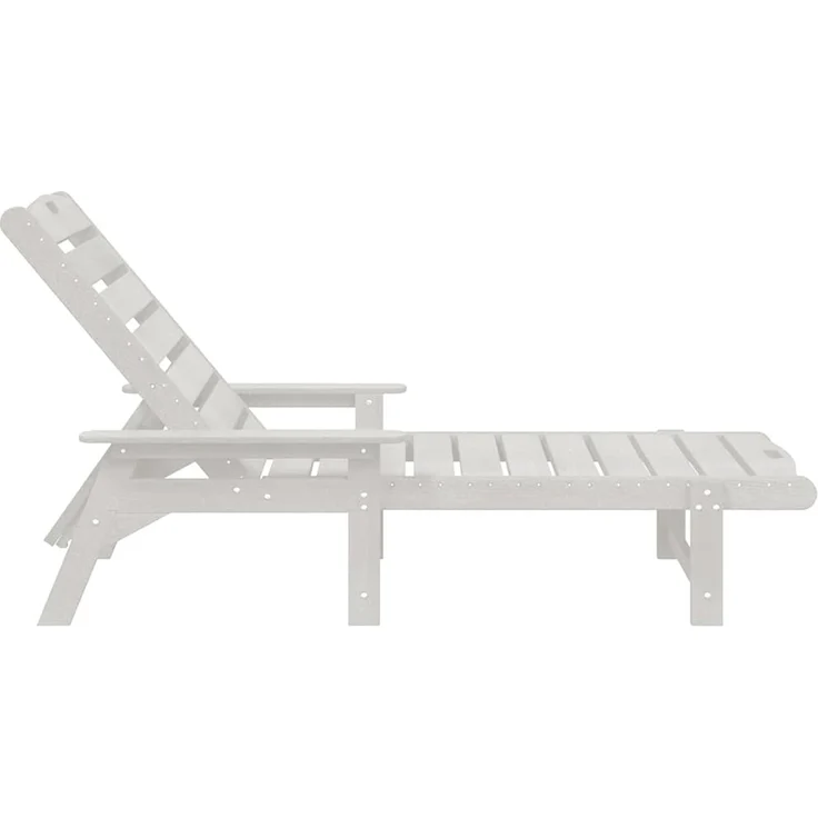 Sonnenliege, Gartenliege, Relaxliege Weiß 195,5 x 53 x 98,5 cm HDPE – Bild 5