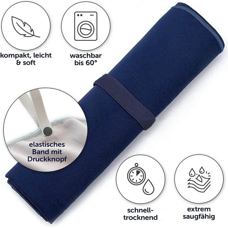 Blumtal Handtuch Fitness Handtuch im 2er Set, Mikrofaser Sporthandtuch Fitnessstudio, Mikrofaser (2-St), 80 x 40 cm – Bild 3