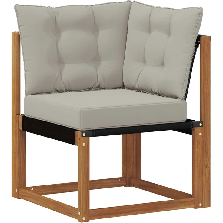 vidaXL Outdoor-Sofagarnitur mit Kissen 7 pcs Natur und Hellgrau 3382187 – Bild 5