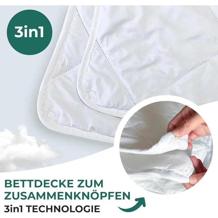 KNERST Microfaserbettdecke Mikrofaserbettdecke Sommerdecke Ganzjahresdecke 135x200, 155x220, uvm, Füllung: Klimafaser-Polyesterfüllung, Allergikerfreundlich, atmungsaktiv, temperaturausgleichend – Bild 2
