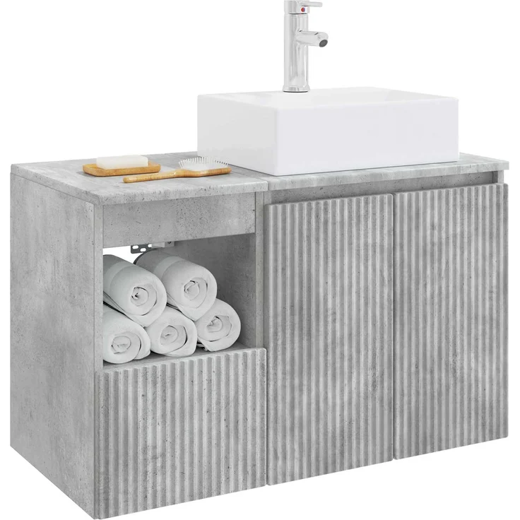 vidaXL Badezimmerschrank-Set 2 stk. Betongrau 79,5 x 41 x 79,5 cm 3404057 – Bild 3