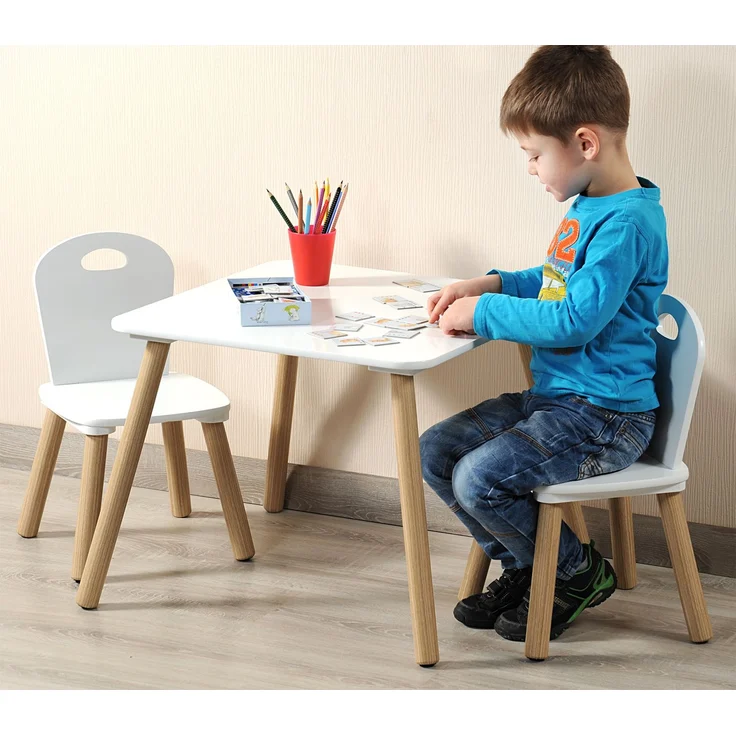 Kesper Kindertisch Set inkl. 2 Stühle, Faserplatte weiß / natur – Bild 3