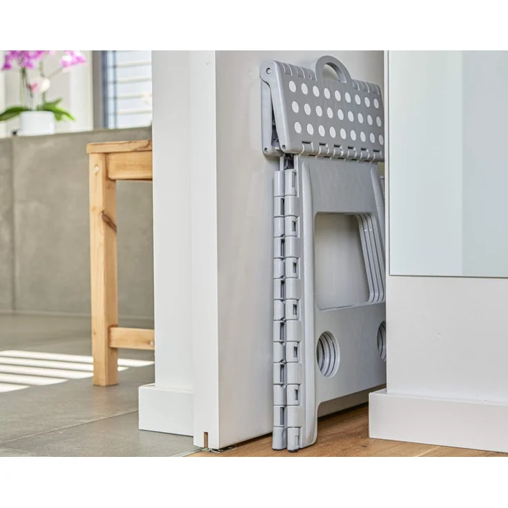 ZELLER Klapphocker 13036 aus Kunststoff, grau / Tritt / Klappstiege – Bild 7