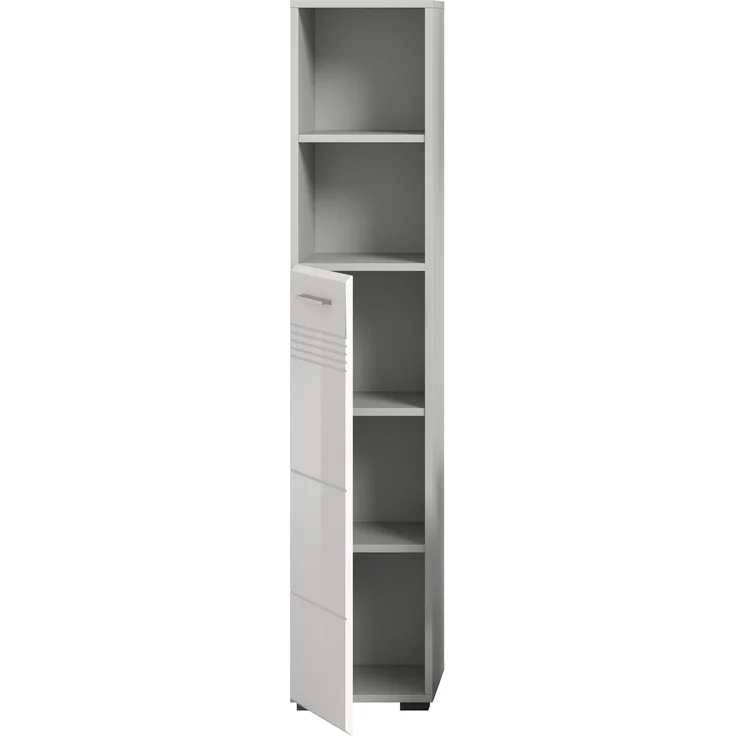 Hochschrank Copa - Weiß Hochglanz / Hellgrau – Bild 3