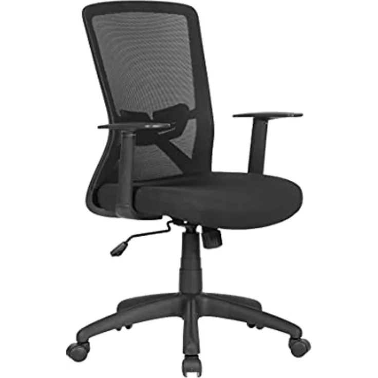 byLIVING Chefsessel Long / Kunststoff schwarz / Bezug Stoff / Mesh schwarz / Wippmechanik / Sicherheitsklemmschutz/Höhenverstellung / gebremste Sicherheitsrollen / B 52,5, H95,5-103, T 60,5
