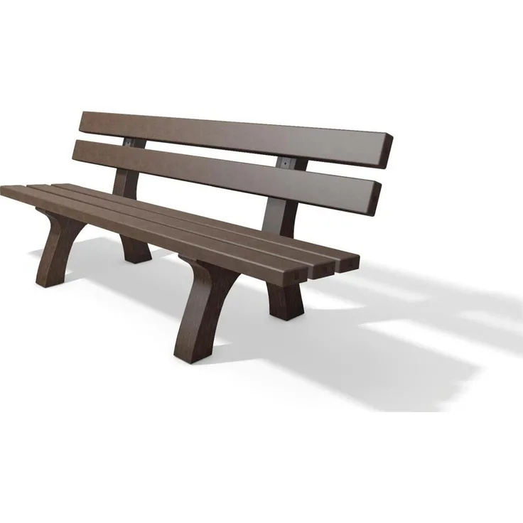 Hahn Hanit Piccadilly 1 Recycling Bank mit Lehne aus Kunststoff 65,3 cm tief 150 cm breit 78,5 cm hoch braun