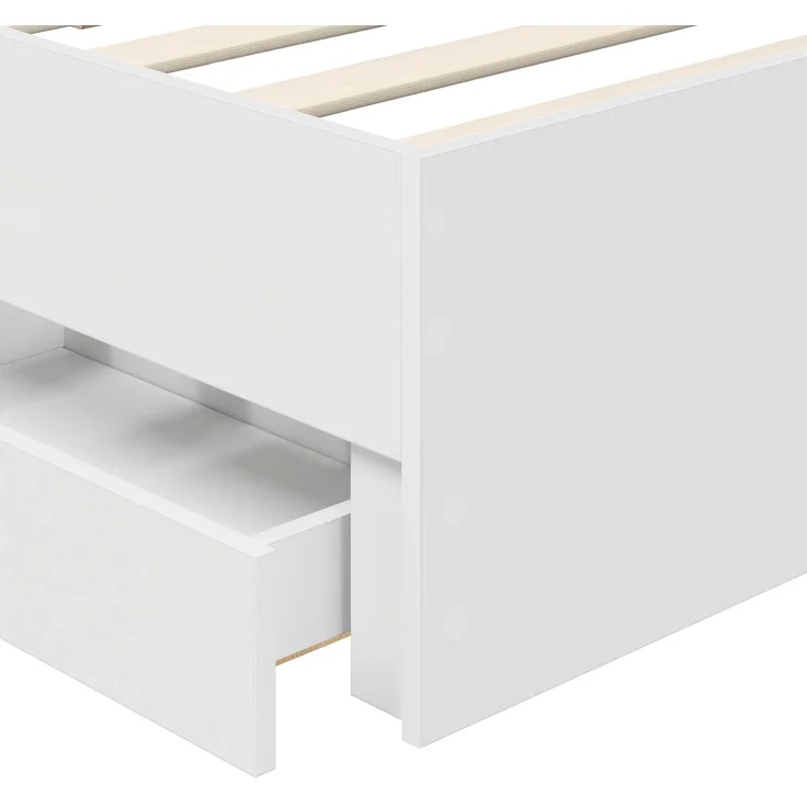 vidaXL Bettrahmen mit Schubladen Weiß 90 x 190 cm Ingenieurs Holz 3411863 – Bild 11