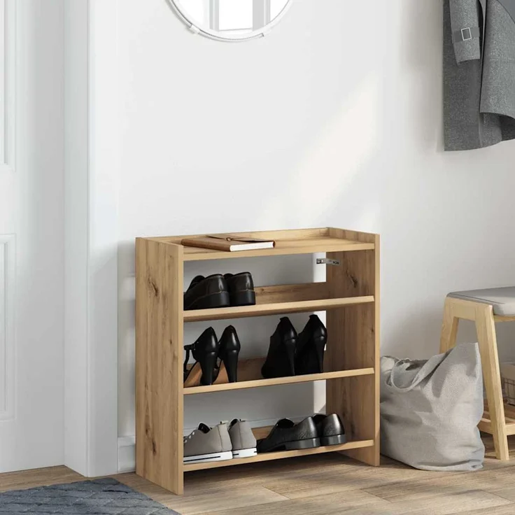vidaXL Schuhregal Artisan-Eiche 60x25x62 cm Holzwerkstoff 859895 – Bild 2