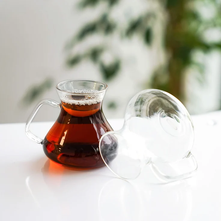 Teegläser-Set mit Henkel 6-teilig - 200 ml, hitzebeständig – Bild 3