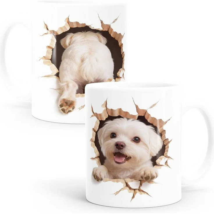 MoonWorks Tasse Tasse für Malteser-Halter Geschenk Hundebesitzer Tierfreunde, Keramik – Bild 1