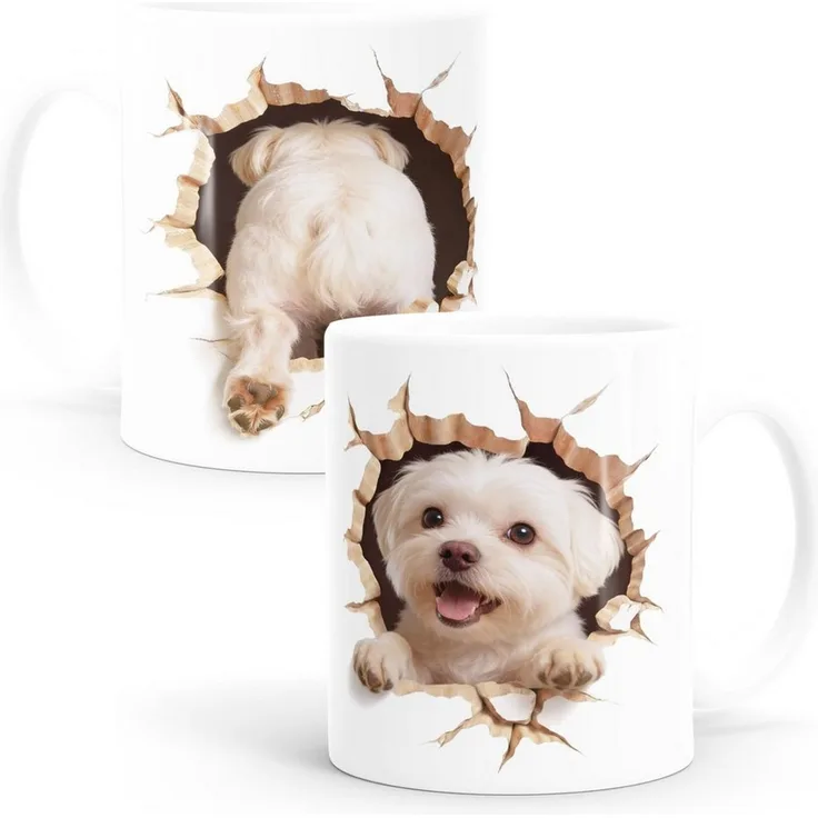 MoonWorks Tasse Tasse für Malteser-Halter Geschenk Hundebesitzer Tierfreunde, Keramik