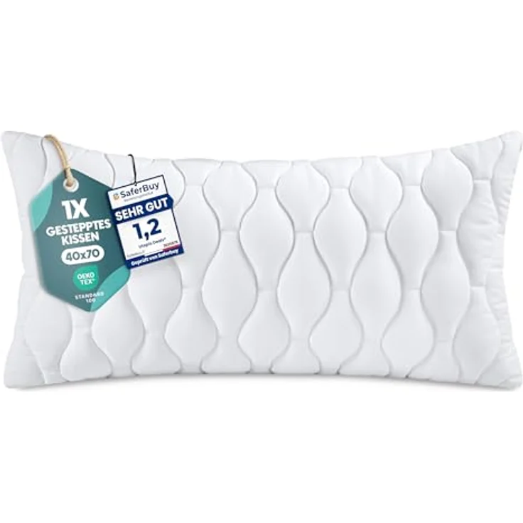 Utopia Bedding Kopfkissen 40x70 cm, Gesteppte Mikrofaser-Dekokissen für Bett und Sofa, weich und atmungsaktiv – Bild 1