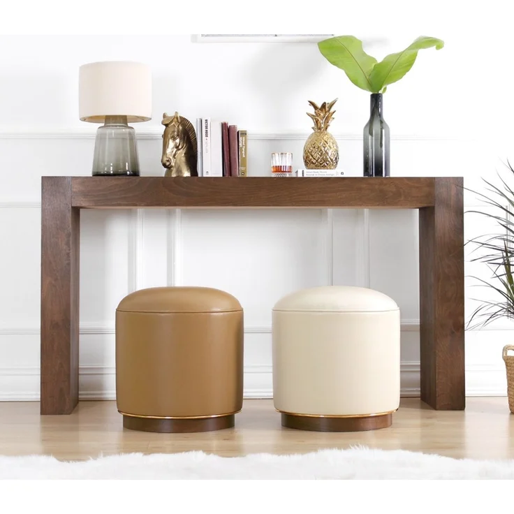 Hanah Home 'Milotte - Beige' Pouffe, Kaffee, 42 x 43 x 42 cm – Bild 5