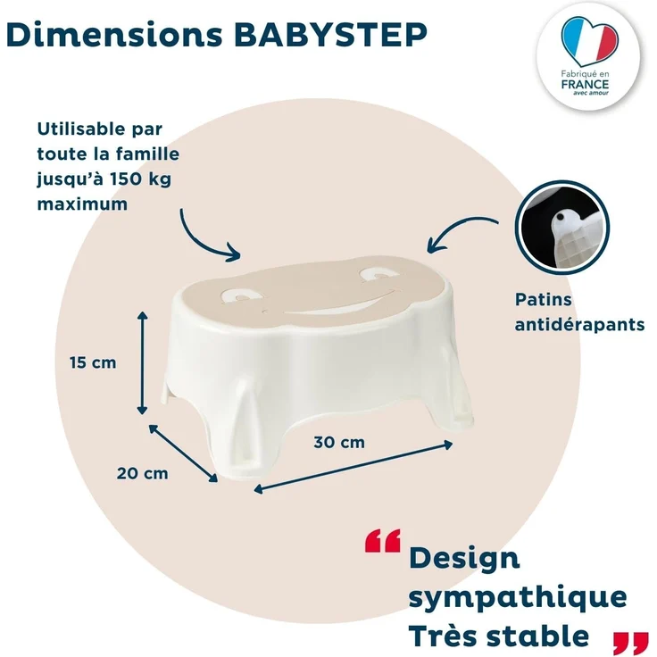 THERMOBABY - Babystep Tritthocker für Kinder – ab 24 Monaten und für Erwachsene bis 150 kg geeignet – Eisbraun – Bild 4
