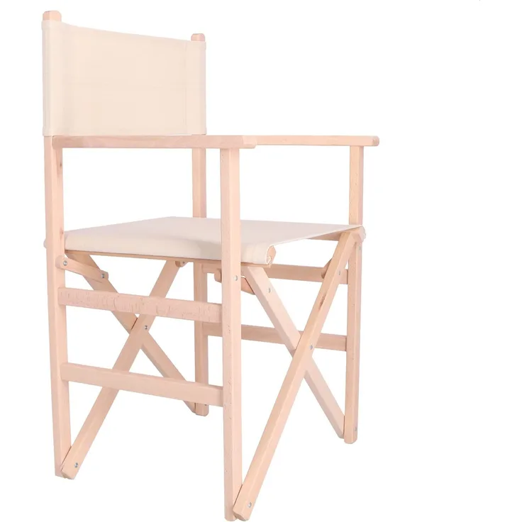 Mueblear 1001 Regie-Stuhl, mit Leinwand und unlackiertem Holz 51,5 x 46 x 86 cm Brute
