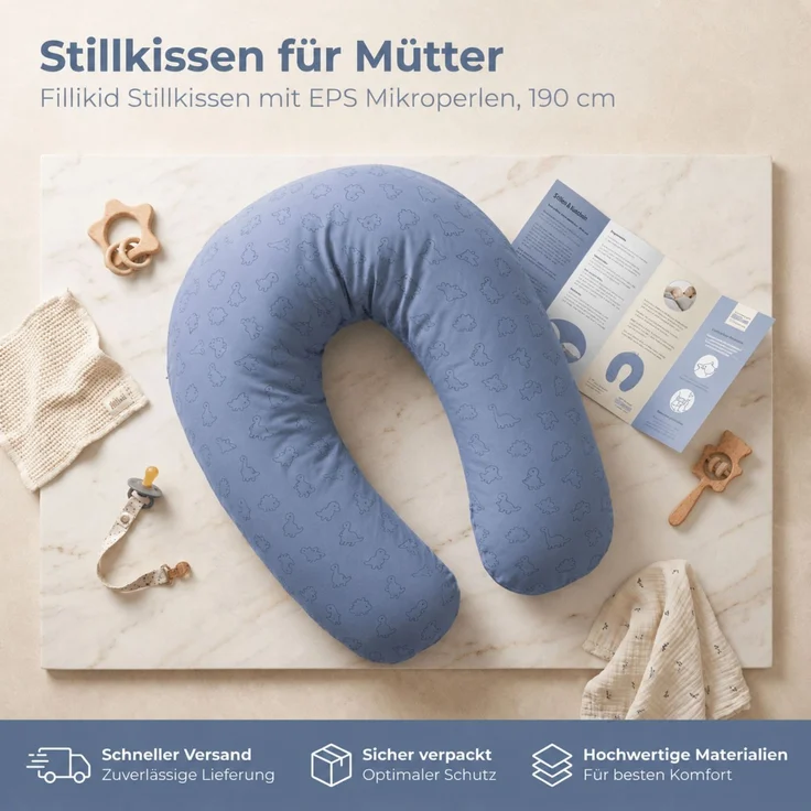 Fillikid Stillkissen Stillkissen EPS Mikroperlen 190 cm Exklusiv – Bild 5
