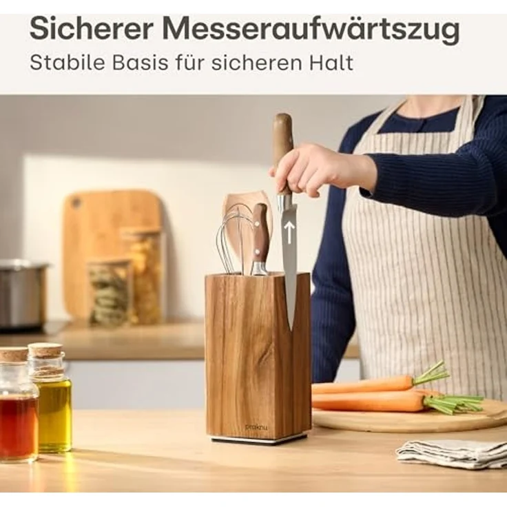 Praknu Magnet-Messerblock Praknu Messerblock Magnetisch 360° drehbar ohne Messer (1tlg), Rutschfest – Bild 6
