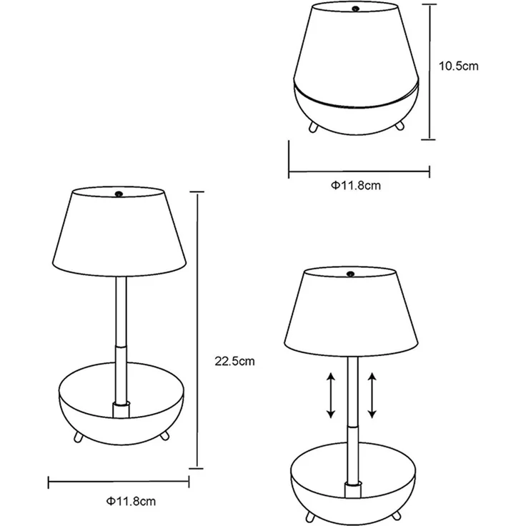 LED Tischleuchte, Touchdimmer, Akku, pfirsich, H 22,5 cm – Bild 10