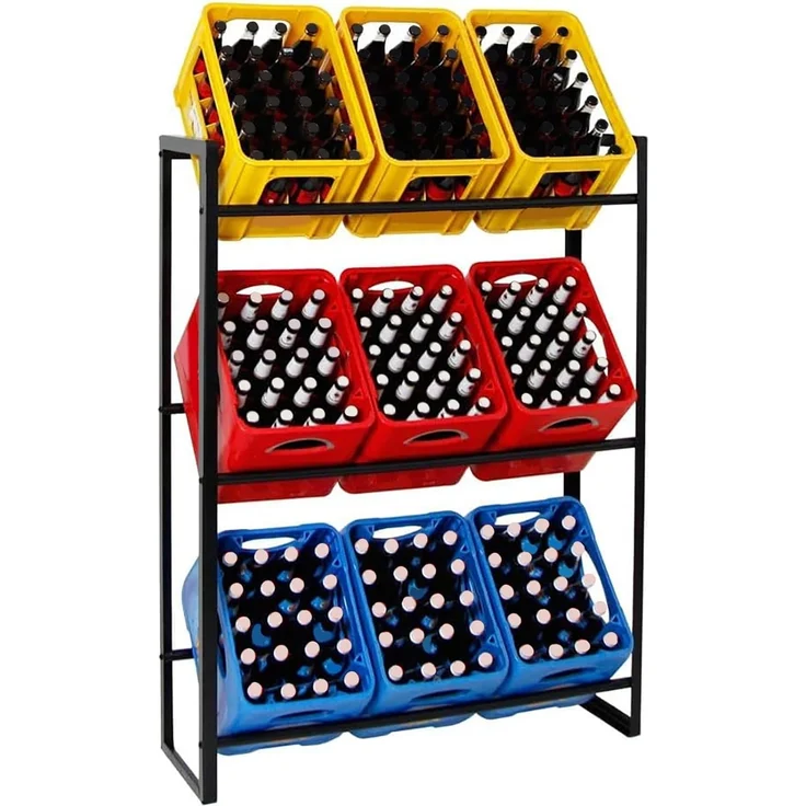 Kastenregal Metall für 9 Getränkekisten – Regal 105x32x137 cm – stabil modern – Bild 1